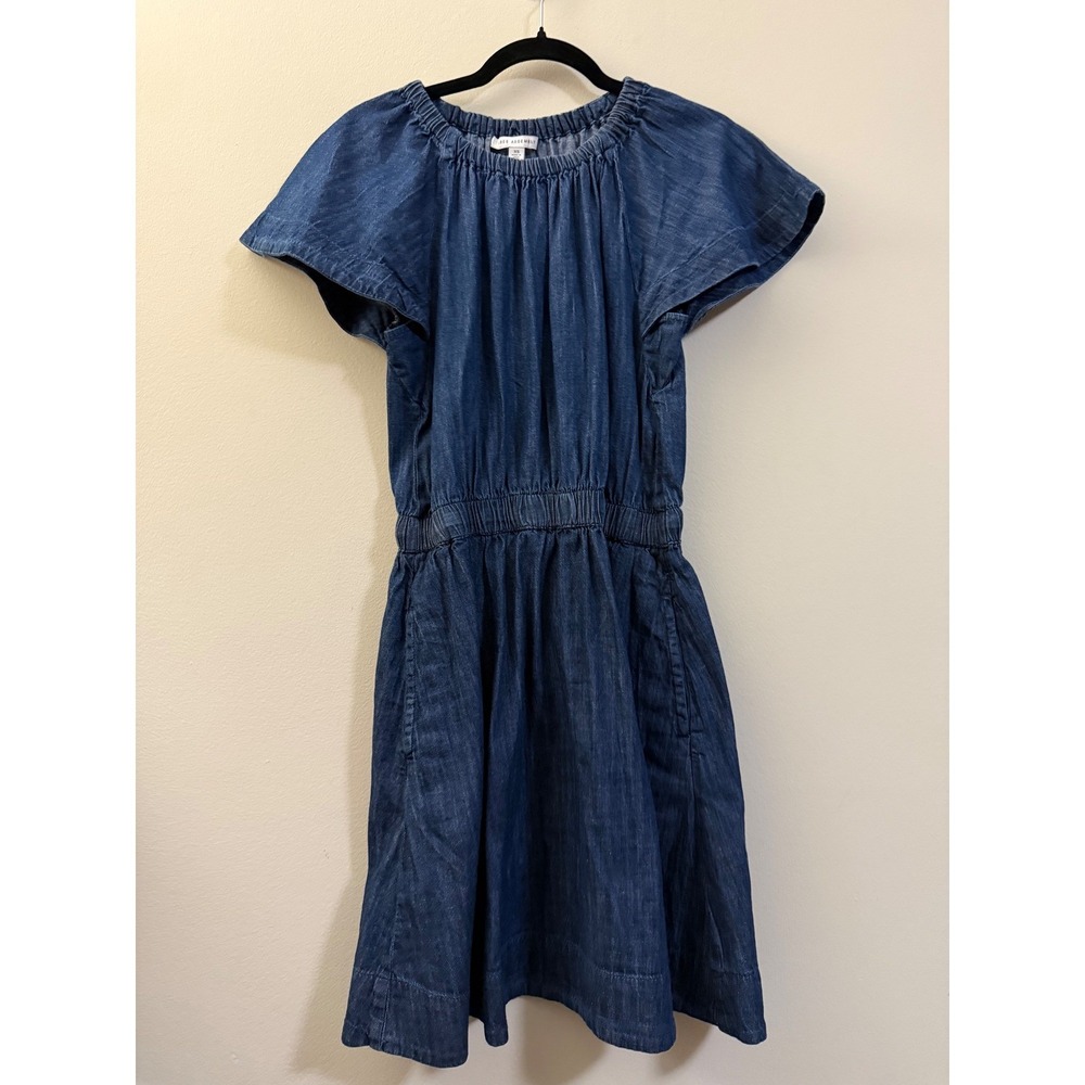 Free Assembly 100% Cotton XS Denim Dress • Flutter Sleeve‎ Chambray Mini